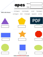 Shapes Worksheets Pack