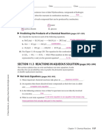 Section 11.3 Reactions in Aqueous Solution: Predicting The Products of A Chemical Reaction