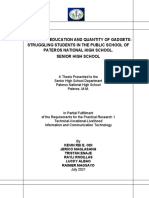 Quality of Education and Quantity of Gadgets: Struggling Students in The Public School of Pateros National High School. Senior High School