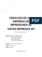 Plan de Negocios Empresa Impresion 3d