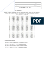 Atividade Caça Palavras 6º Ano Substantivos