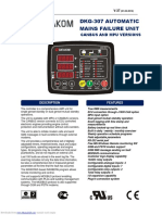 Dkg-307 Automatic Mains Failure Unit: Canbus and Mpu Versions