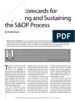 # (Article) Using Scorecards For Improving and Sustaining The S&OP Process (2018)