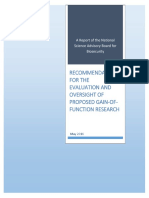 NSABB Final Report Recommendations Evaluation Oversight Proposed Gain of Function Research May 2016