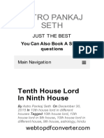 10th House Lord in 9th House