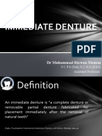 Immediate Denture: DR Muhammad Rizwan Memon