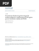 Formulación Del Plan de Gestión Integral de Residuos Peligrosos e