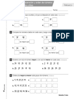 Guía Matemática de Refuerzo Comparacion Numeros