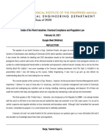 Inside of The World Industries: Chemical Compliance and Regulation Law February 24, 2021 Google Meet (Webinar) Reflection