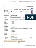 Week 3: Technology of Mouldmaking and Core Making, Moulding Processes