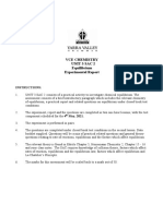 Vce Chemistry Unit 3 Sac 2 Equilibrium Experimental Report: Instructions