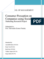 Consumer Perception On Companies Using Social Media: Marketing Research Project