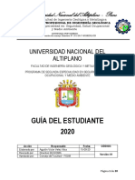 Universidad Nacional Del Altiplano - Puno: Guía Del Estudiante 2020