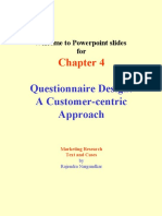 Questionnaire Design: A Customer-Centric Approach: Welcome To Powerpoint Slides For