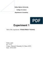 Experiment 1: Title of The Experiment: (Partial Molar Volume)