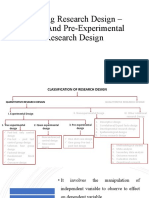 Nursing Research Design - Quasi and Pre-Experimental