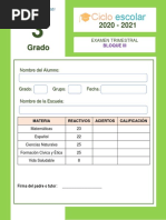 3 Grado Examen Trimestral Bloque III 2020 2021