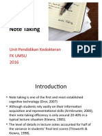 Note Taking: Unit Pendidikan Kedokteran FK Umsu 2016