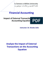 Financial Accounting: Impact of External Transactions On The Accounting Equation