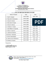 Schedule of Midyear Review of Ipcrf