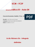 Aula 4 - Integrais Definidas