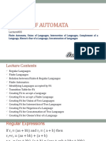 Lecture#03, FA, Union, Complement, Intersection, Concatenation, Kleene Star