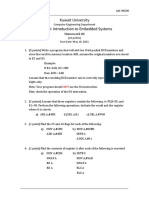 Kuwait University Cpe-363: Introduction To Embedded Systems: Homework #4