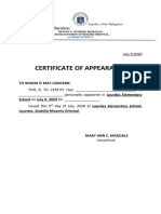 Certificate of Appearance