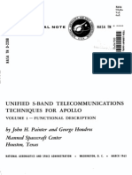 Unified S-Band Telecommunications Techniques For Apollo Volume I Functional Description