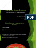 Formação de Professores A Constituição de Um Campo de Pesquisa