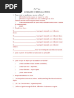 Avaliação de Educação Fisica