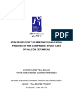 Strategies For The Internationalization Process of The Companies: Study Case of Halcón Cerámicas