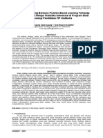 Pengaruh E-Learning Berbasis Problem Based Learning Terhadap Karakter Dan Hasil Belajar Statistika Inferensial Di Program Studi Teknologi Pendidikan FIP Undiksha