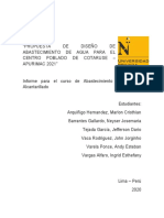 Propuesta de Diseño de Abastecimiento de Agua para El Centro Poblado de Cotaruse - Apurimac 2021