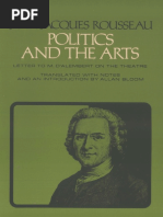 Rousseau - ''Letter To D'Alembert'' Politics & The Arts (Allan Bloom)