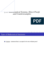 2.1 Mathematical Systems, Direct Proofs and Counterexamples