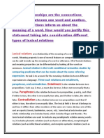 Lexical Relations: Entailment Paraphrase Contradiction