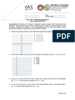 Esci 116N - Differential Equations First Long Examination Instructions: Handwrite Your Answers in Separate Sheets of Paper. After Answering All The