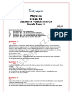 Physics Class XI: Chapter 8 - GRAVITATION