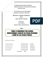 Etude Et Simulation D'un Système Photovoltaïque Connecté Au Réseau Électrique