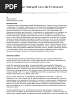 Non-Destructive Testing of Concrete by Rebound Hammer