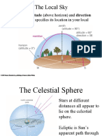 The Local Sky: An Object's (Along Horizon) Specifies Its Location in Your Local Sky