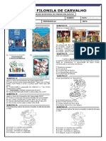 7° Ano A - Avaliação Bimestral de Ensino Religioso - Abril - Vanda de Maria