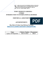 ACADEMIC SESSION II (2020/2021) GT00603 Introduction To International Business Individual Assignment