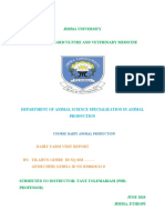 Jimma University: Department of Animal Science Specialization in Animal Production