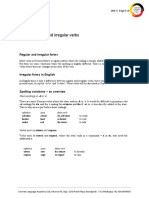 Unit Three: Verb Variations and Irregular Verbs