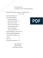 Costo de Producción o Costo de Manufactura Total 2021 - 1