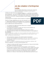 La Procédure de Création D Entreprise en Ci PDF