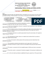 Summative Test in Understanding Culture, Society and Politics (UCSP)