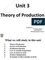 Unit 3: Theory of Production